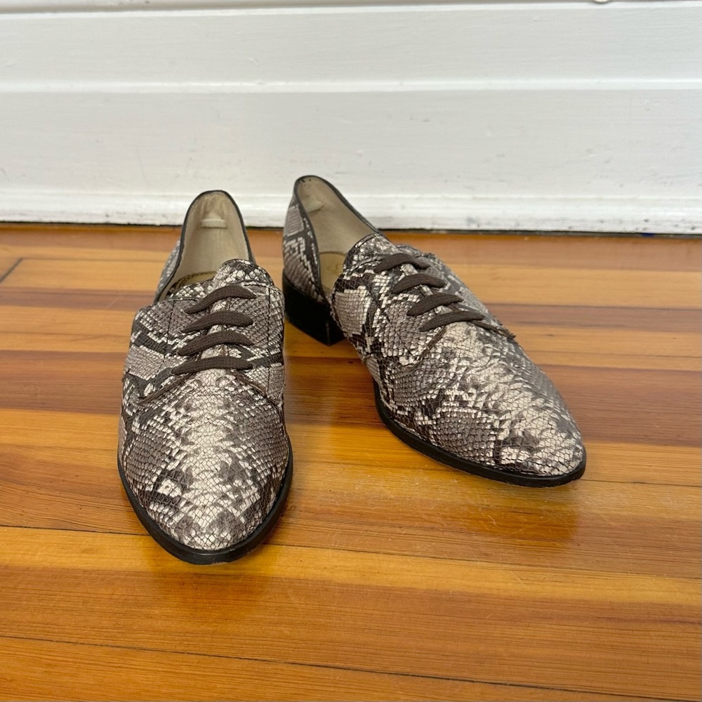 Splendid 7 Snake Print Leather Haase Slip On Flat Derby Loafer Anthropologie View 4